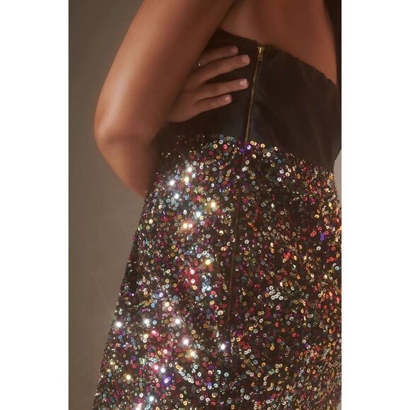 Anthropologie- Sequined Bow-Tie Mini Dress size 18w - Picture 5 of 11